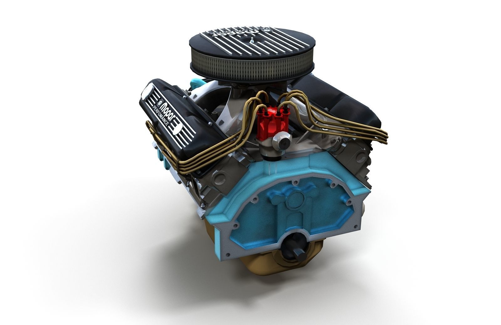 Mopar V8 engine Low-poly 3D model_20