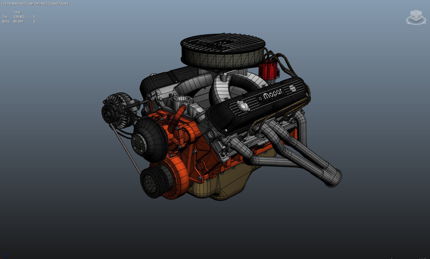 Mopar V8 engine Low-poly 3D model_55