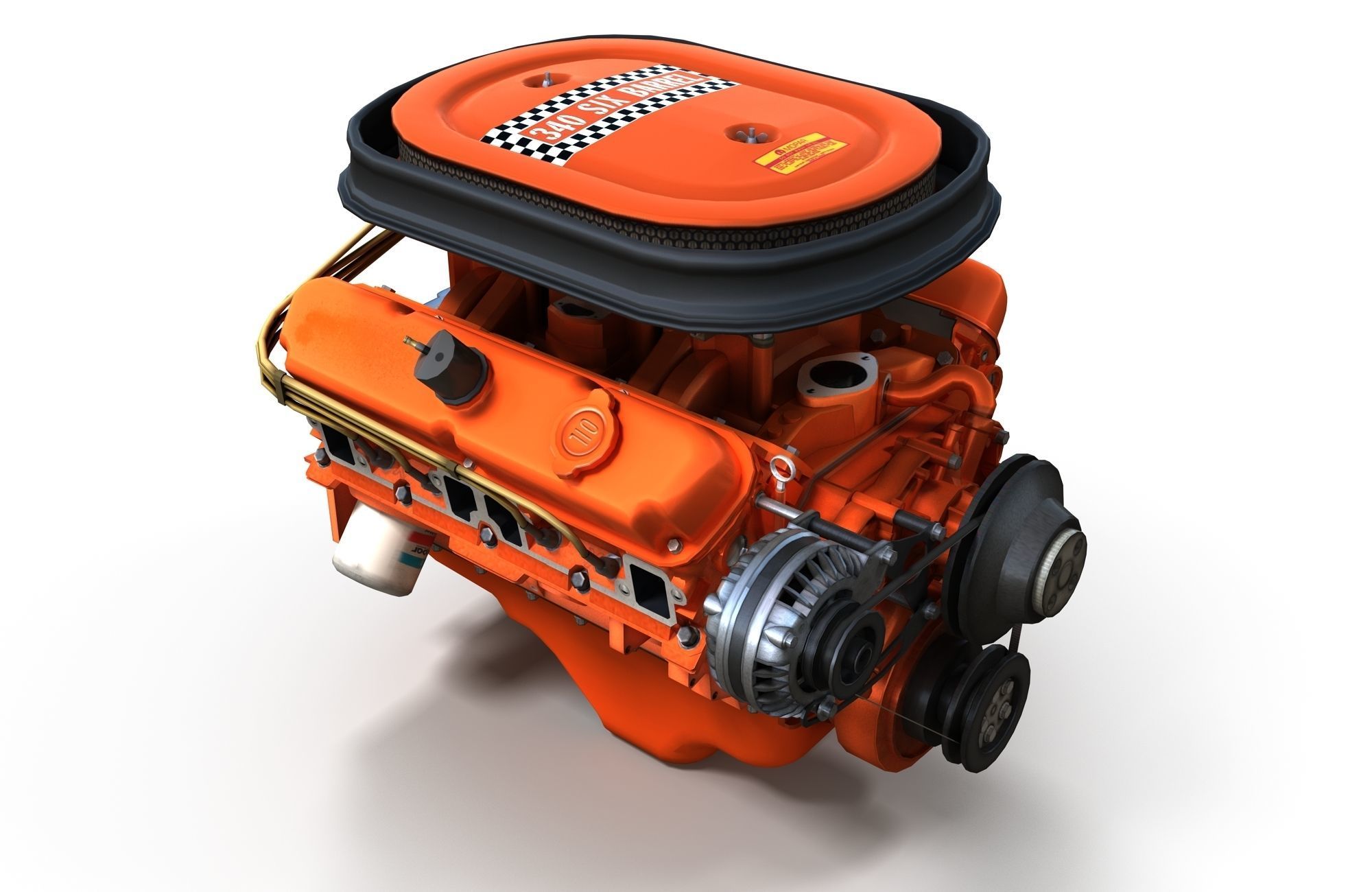 Mopar V8 engine Low-poly 3D model_4