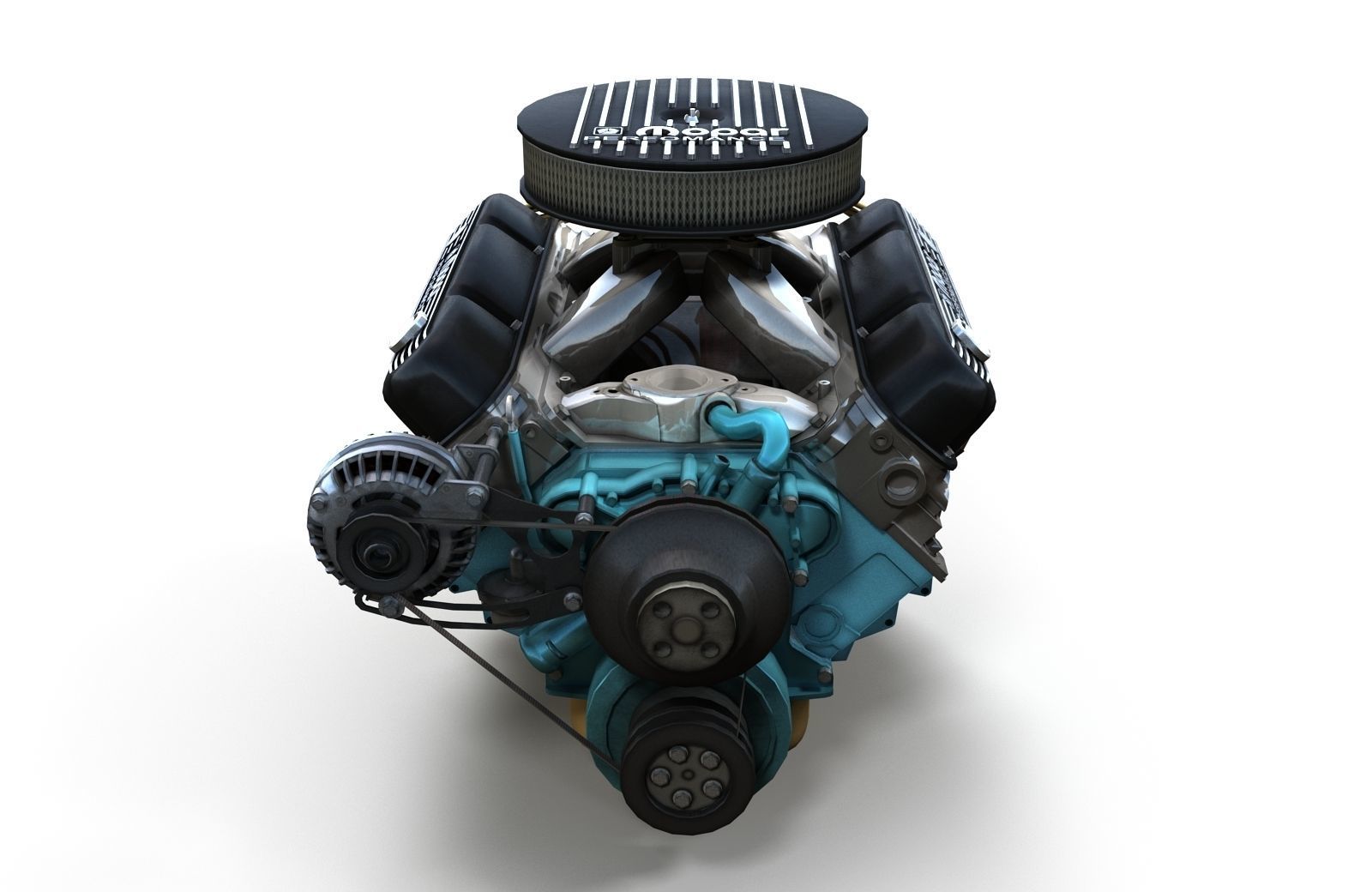 Mopar V8 engine Low-poly 3D model_18