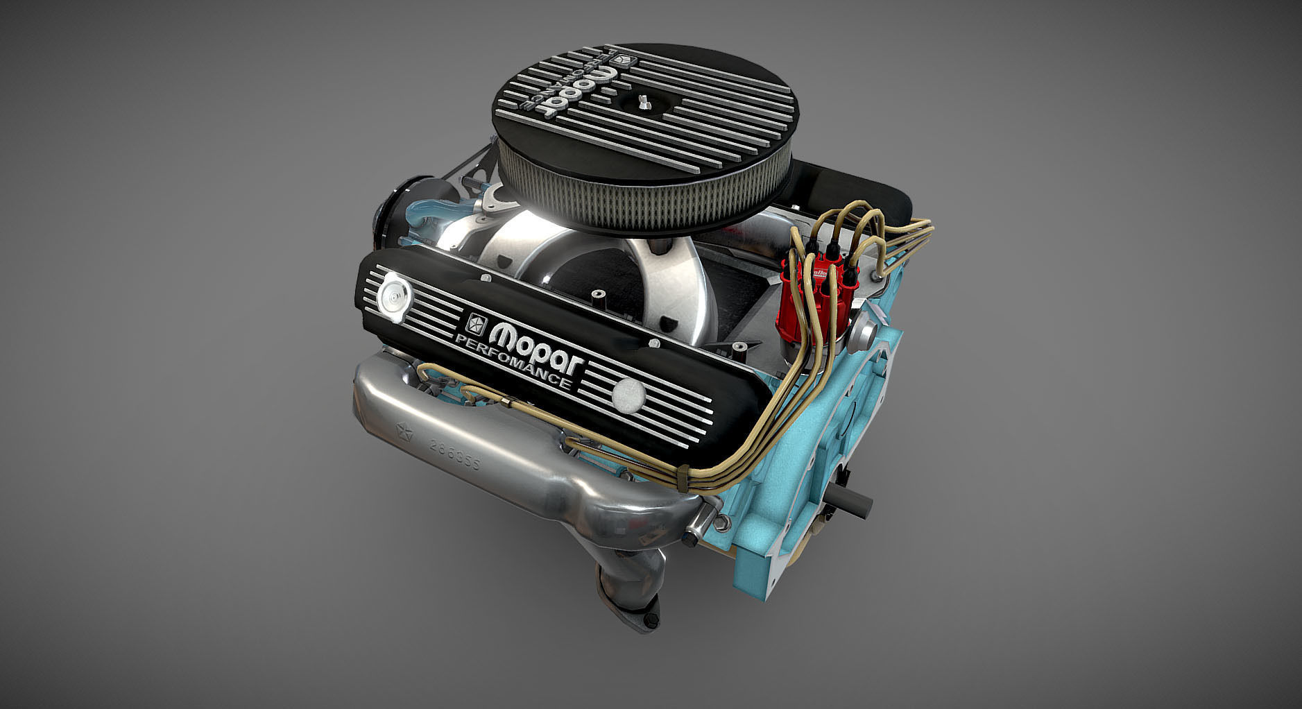 Mopar V8 engine Low-poly 3D model_49