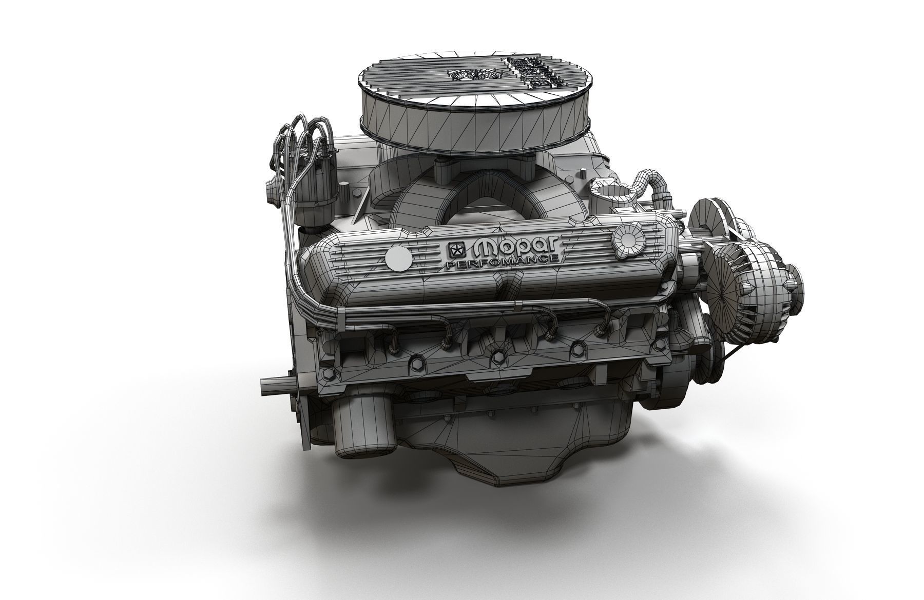 Mopar V8 engine Low-poly 3D model_37