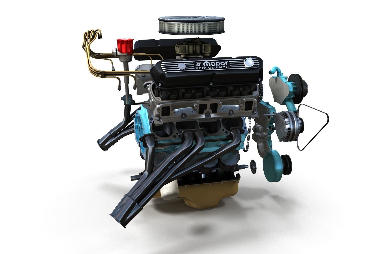 Mopar V8 engine Low-poly 3D model_22