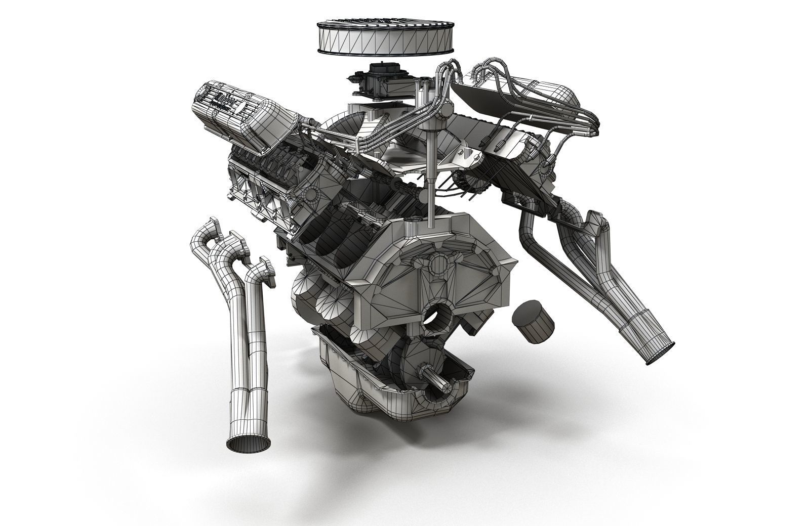 Mopar V8 engine Low-poly 3D model_41