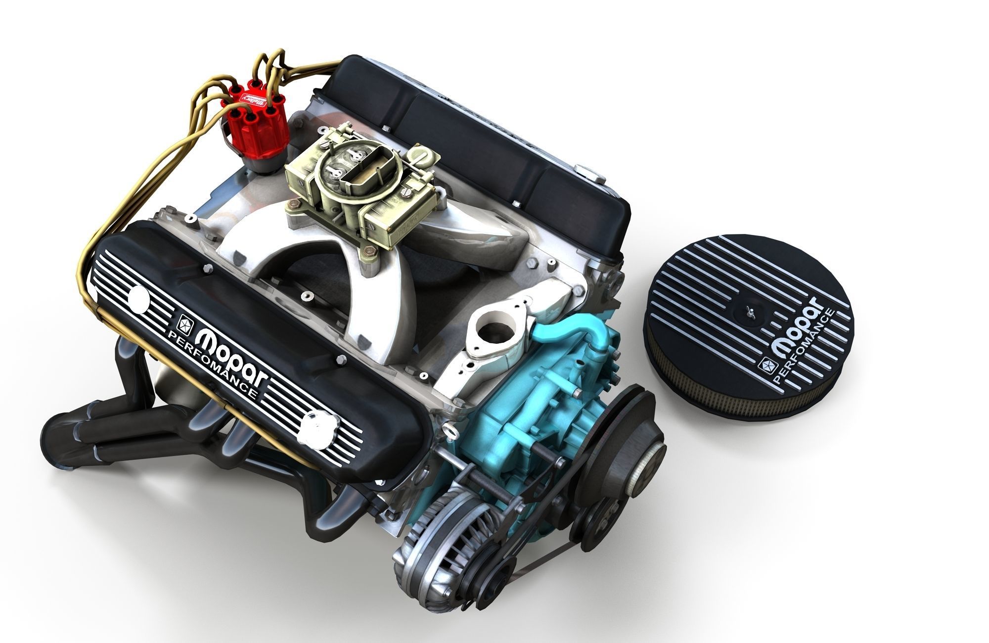 Mopar V8 engine Low-poly 3D model_15