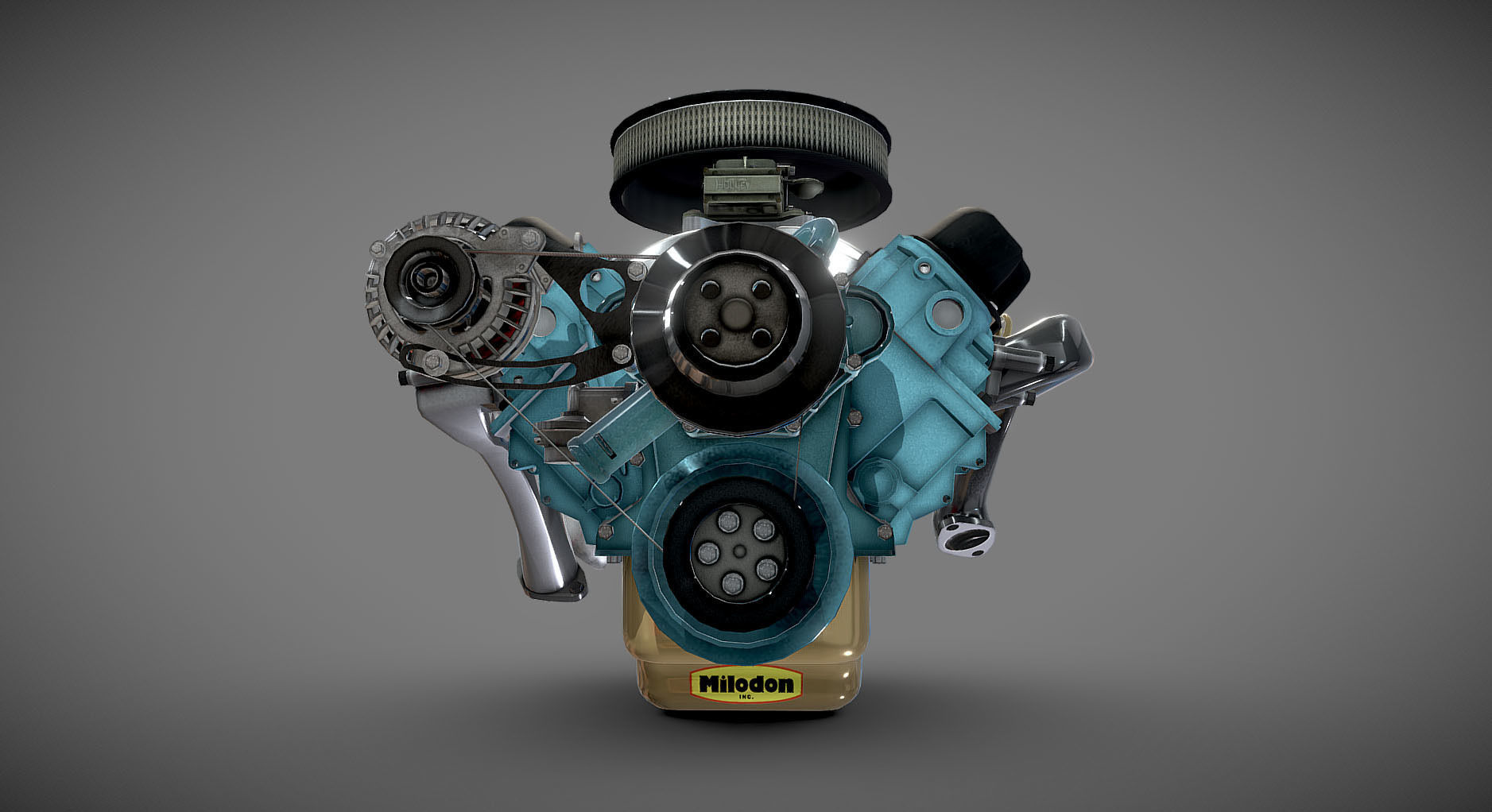 Mopar V8 engine Low-poly 3D model_46
