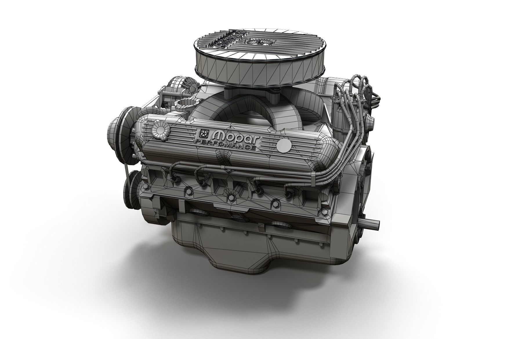 Mopar V8 engine Low-poly 3D model_31