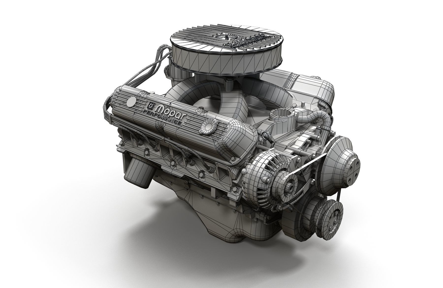 Mopar V8 engine Low-poly 3D model_33