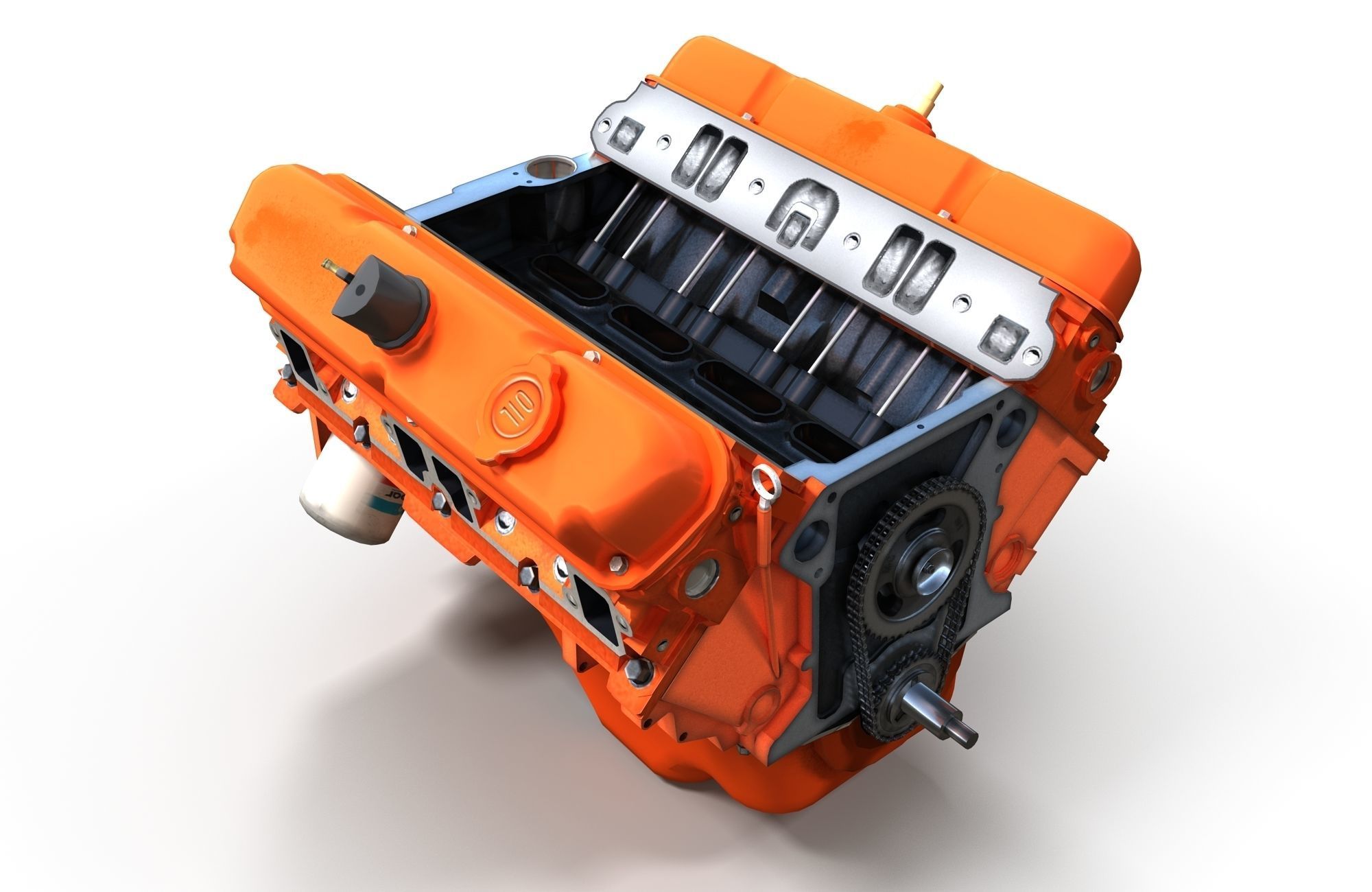 Mopar V8 engine Low-poly 3D model_7
