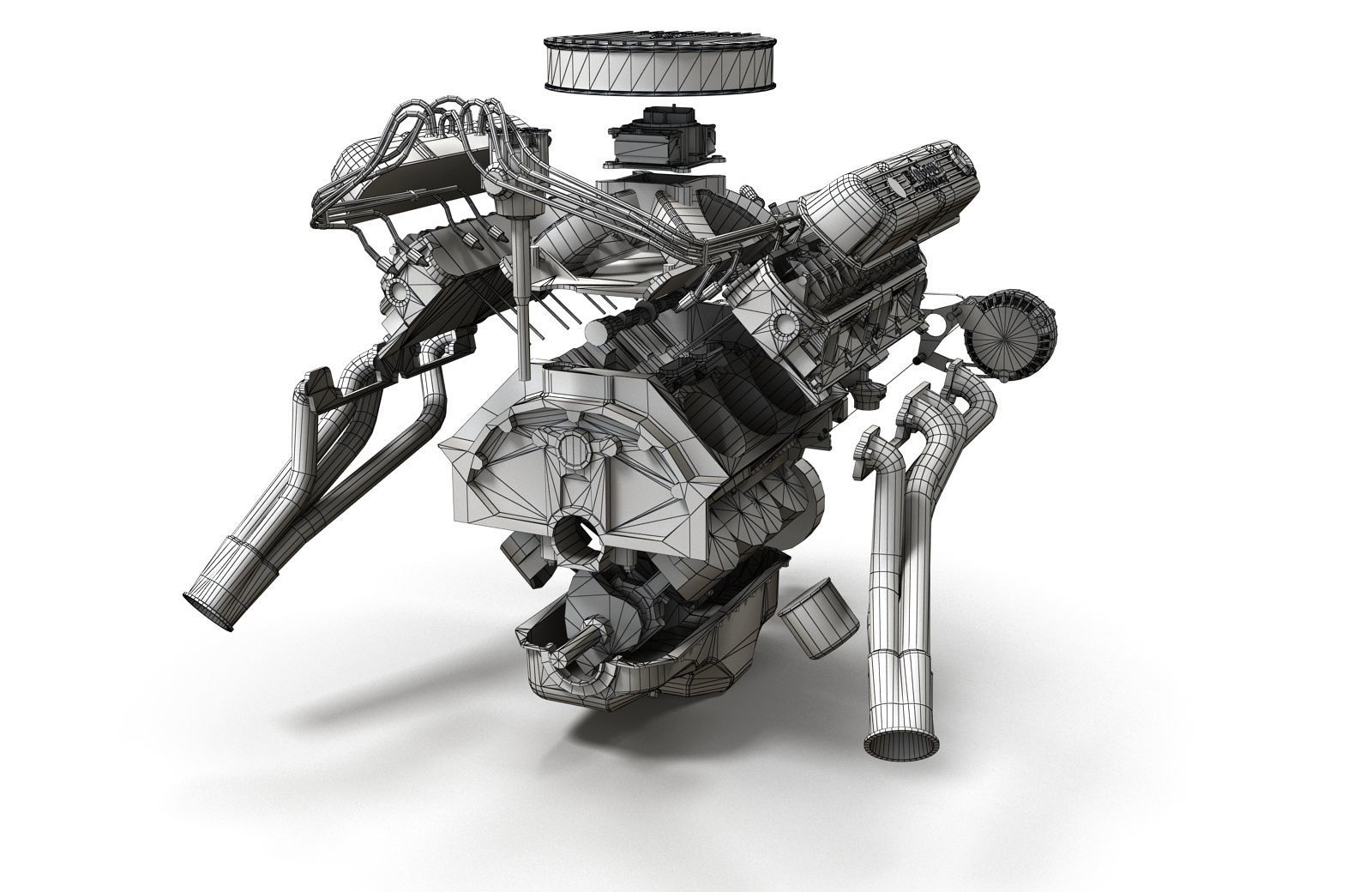 Mopar V8 engine Low-poly 3D model_40