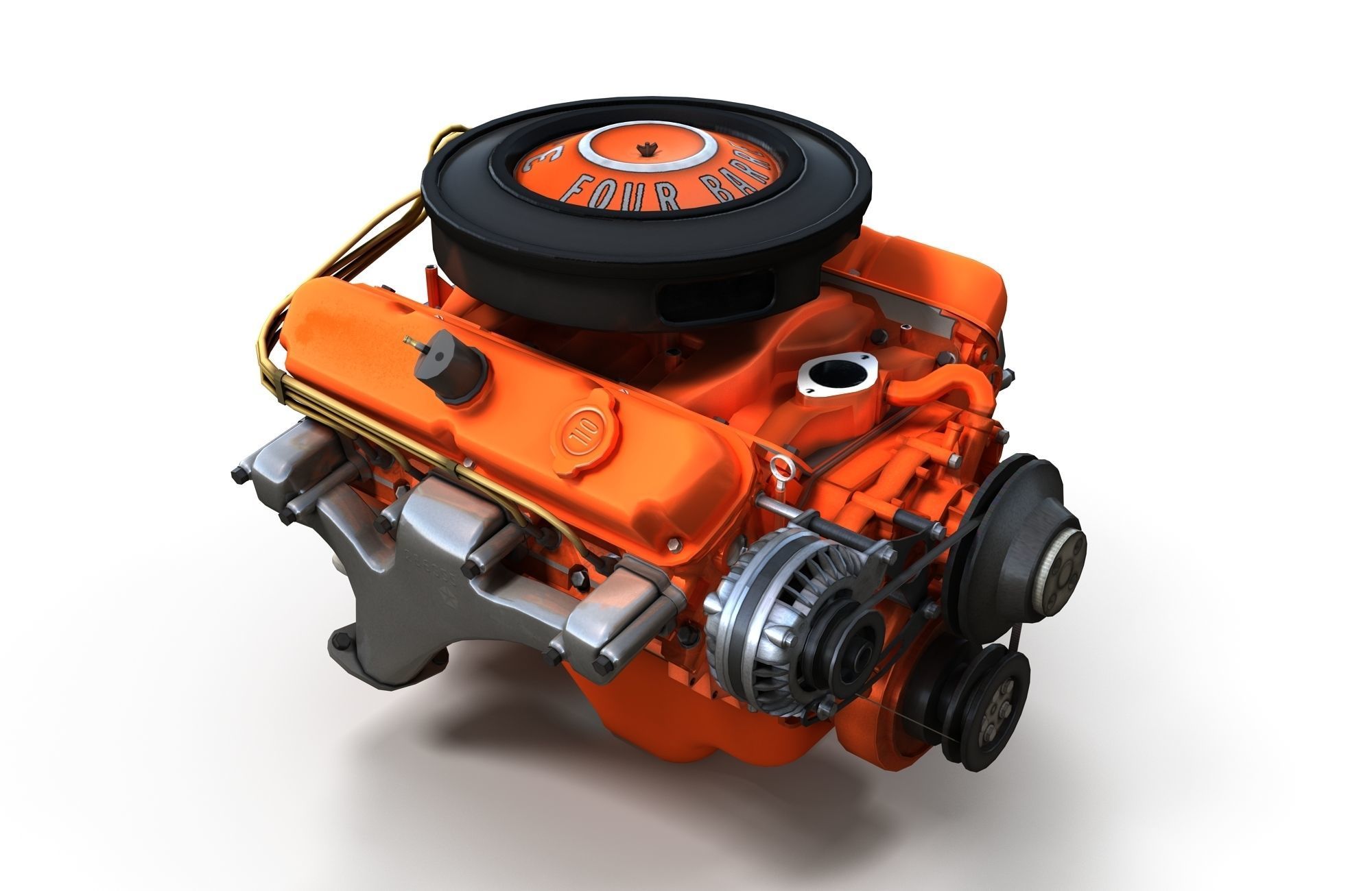 Mopar V8 engine Low-poly 3D model_11