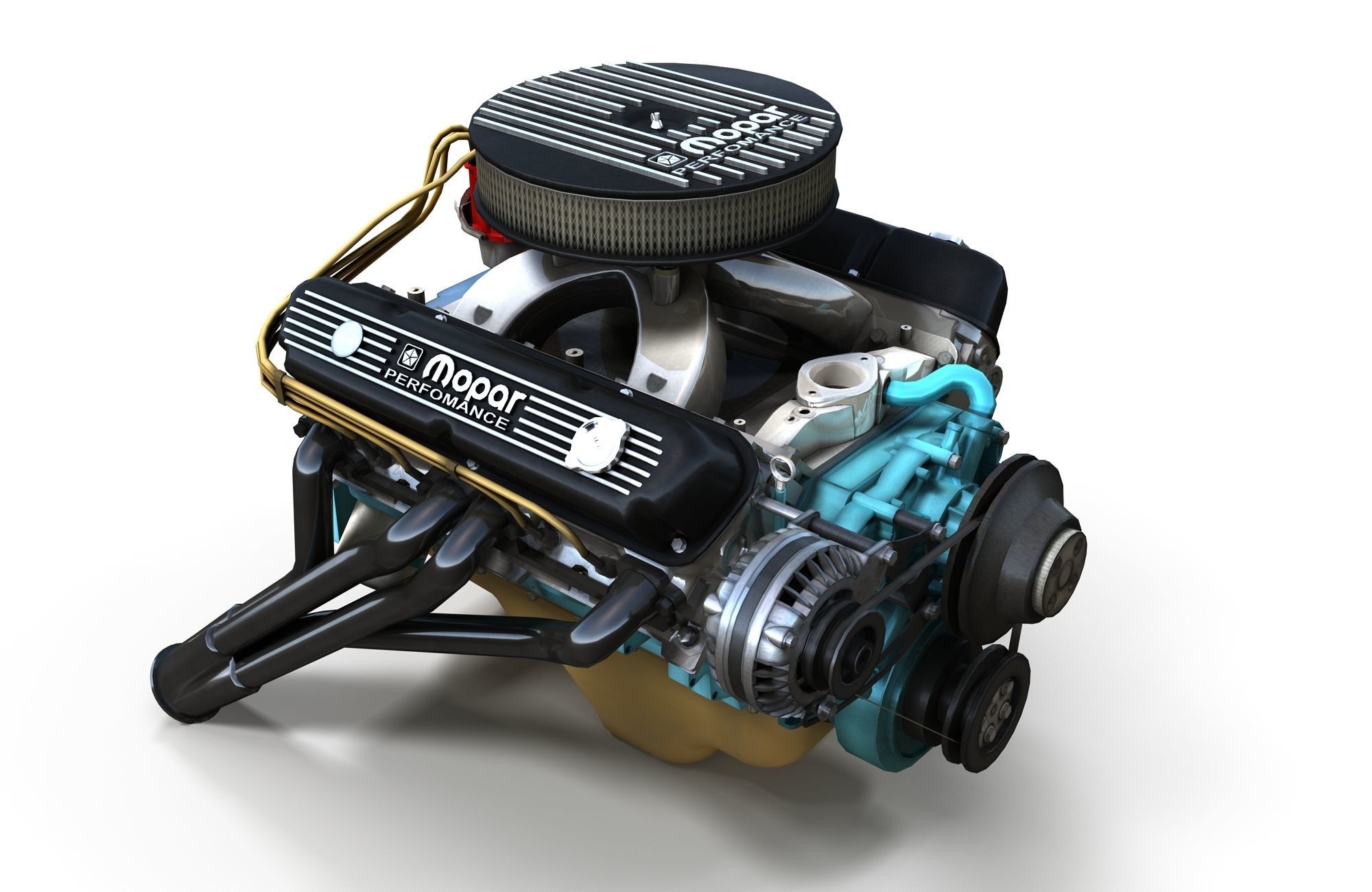 Mopar V8 engine Low-poly 3D model_13