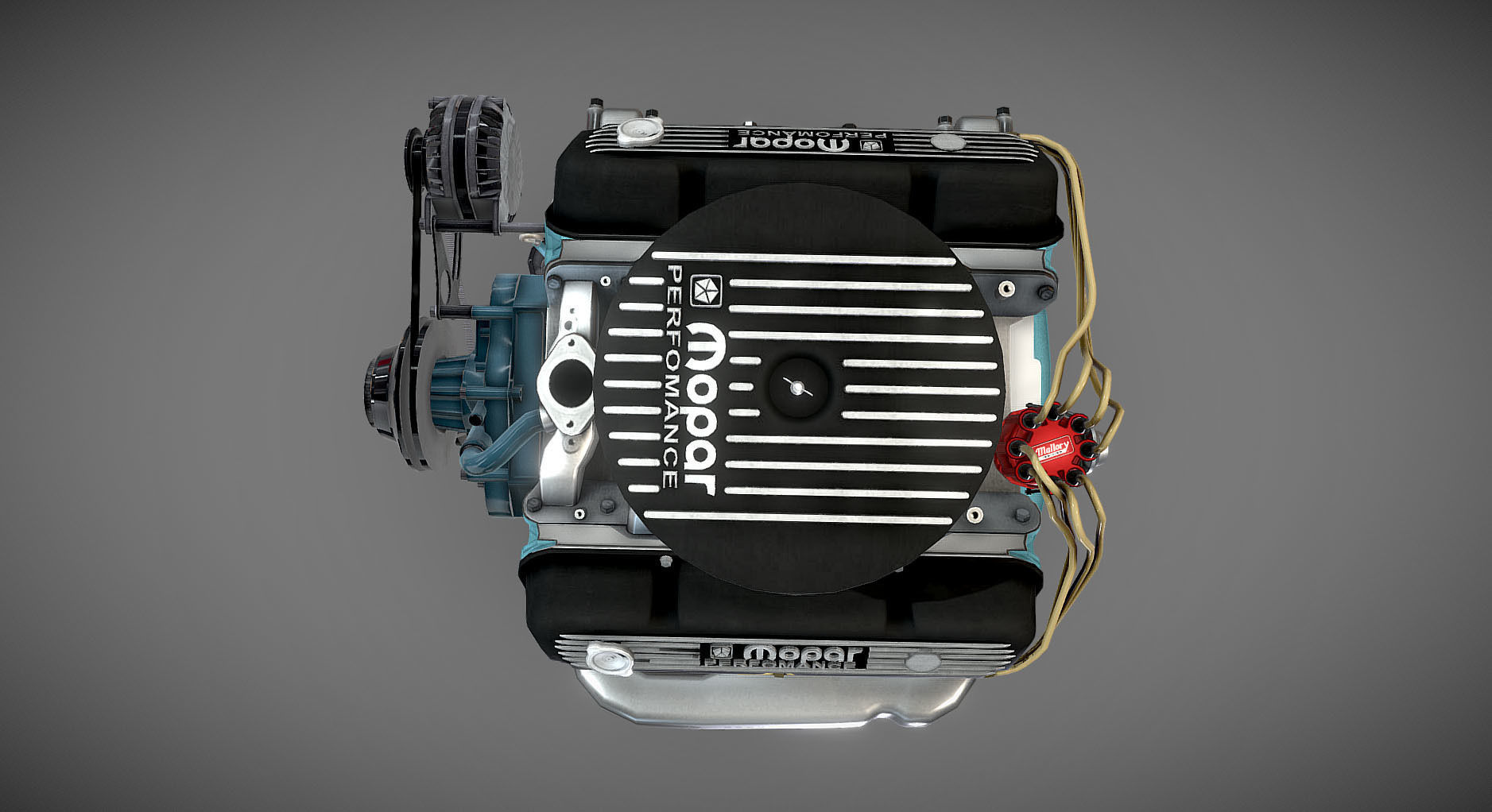 Mopar V8 engine Low-poly 3D model_47