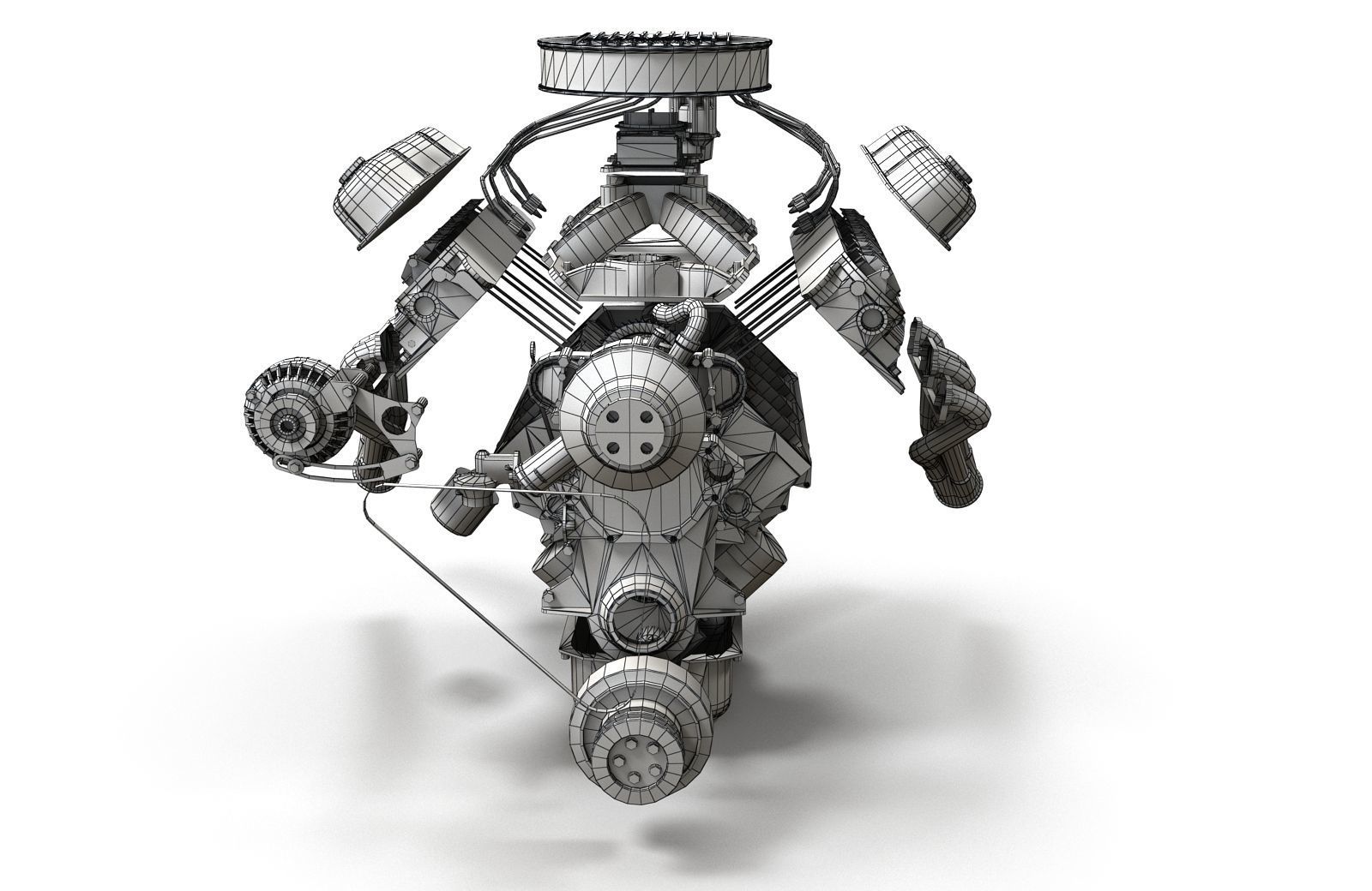 Mopar V8 engine Low-poly 3D model_38