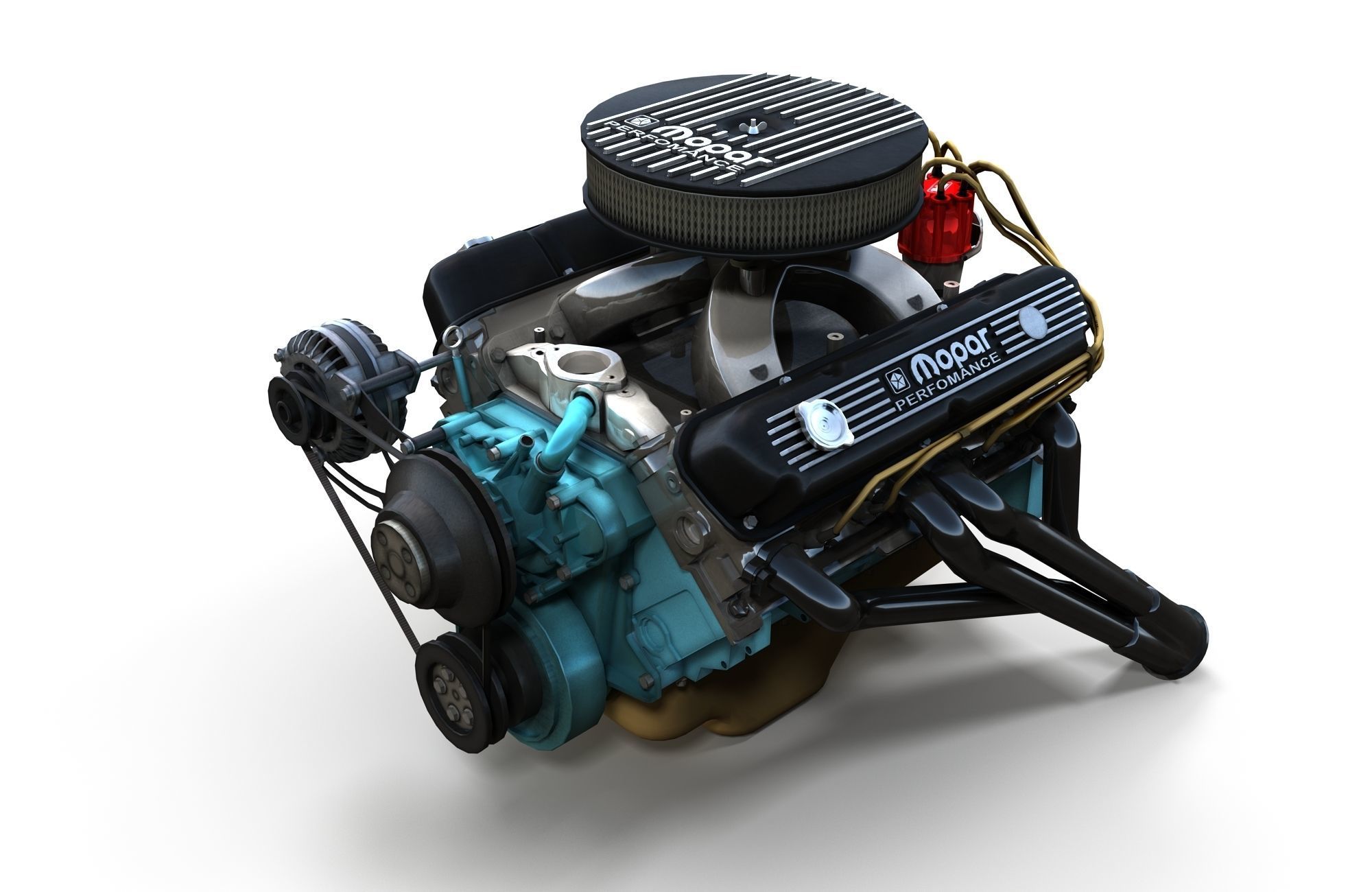 Mopar V8 engine Low-poly 3D model_14