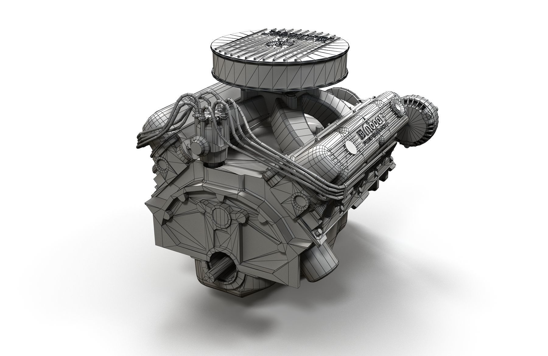 Mopar V8 engine Low-poly 3D model_34
