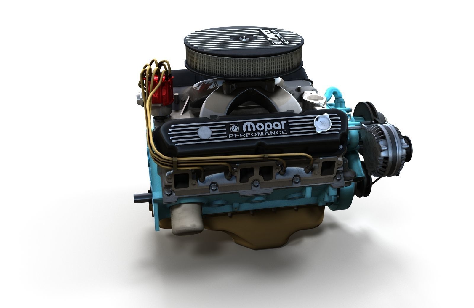Mopar V8 engine Low-poly 3D model_19