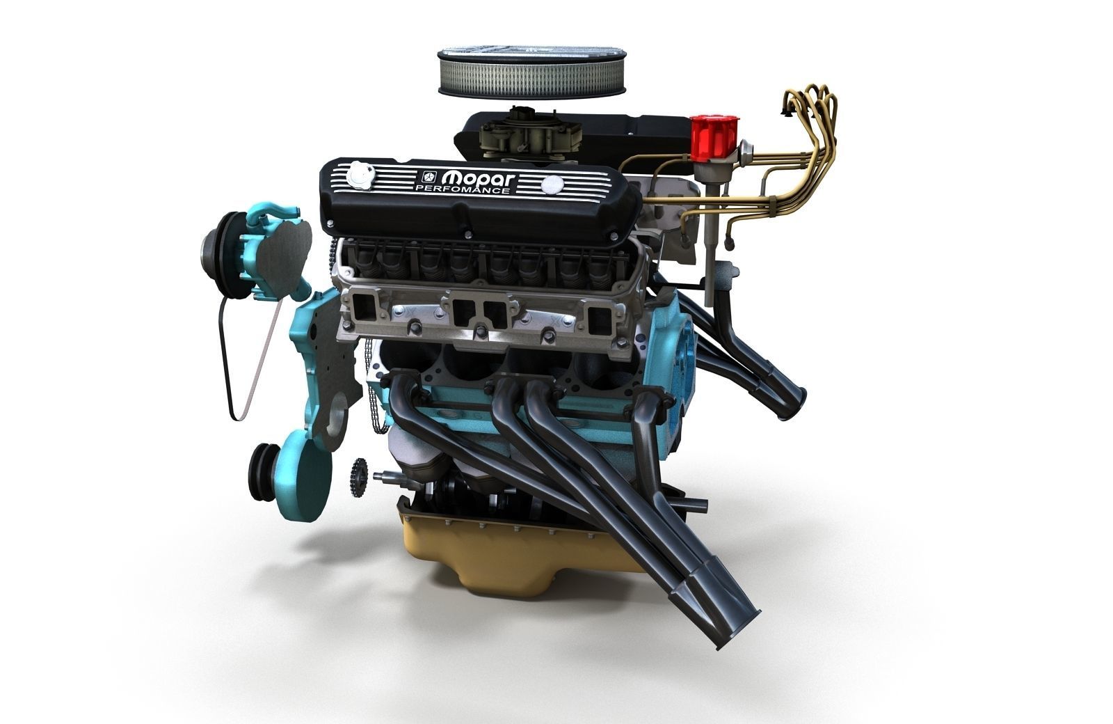 Mopar V8 engine Low-poly 3D model_24
