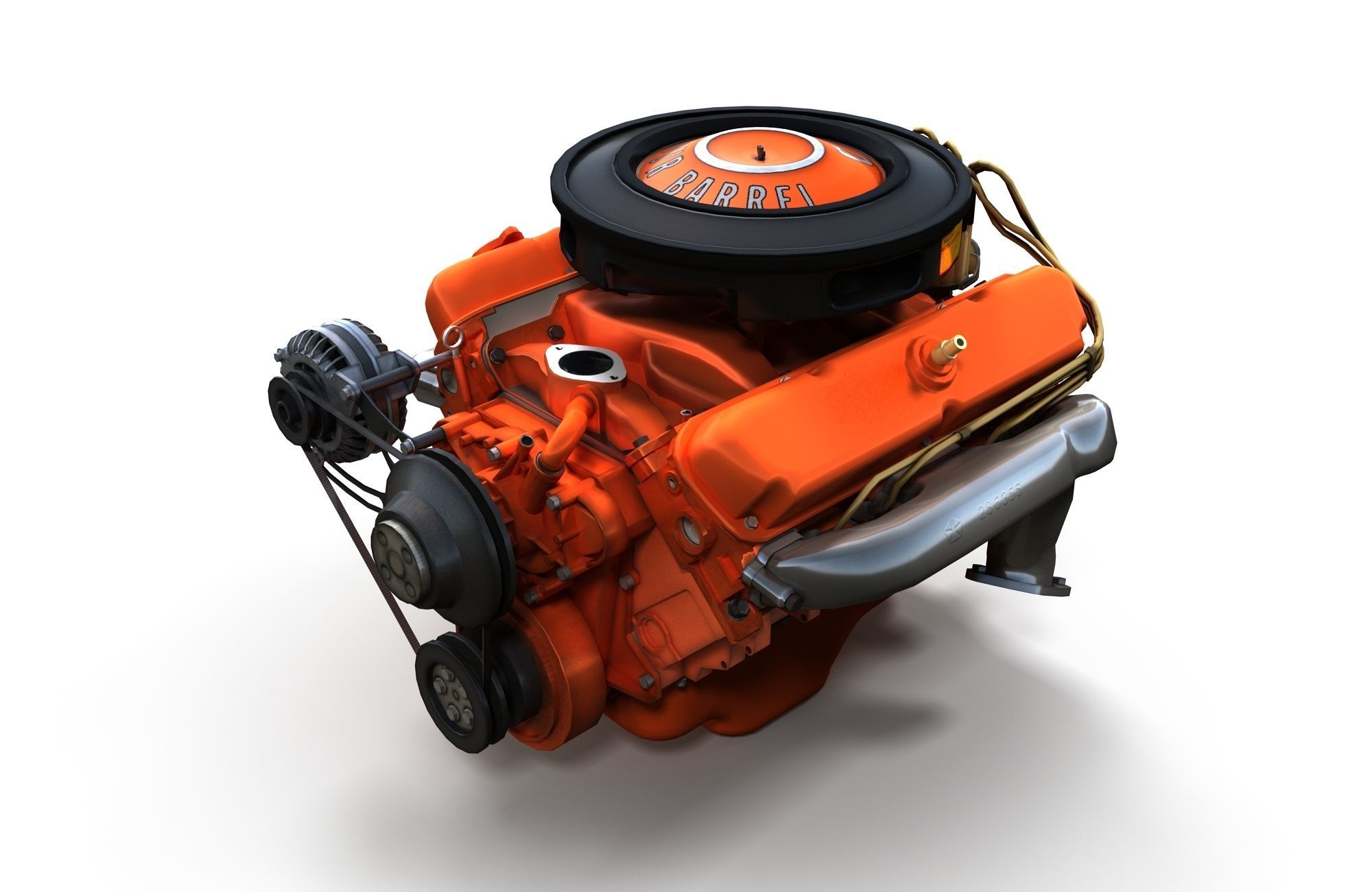 Mopar V8 engine Low-poly 3D model_12