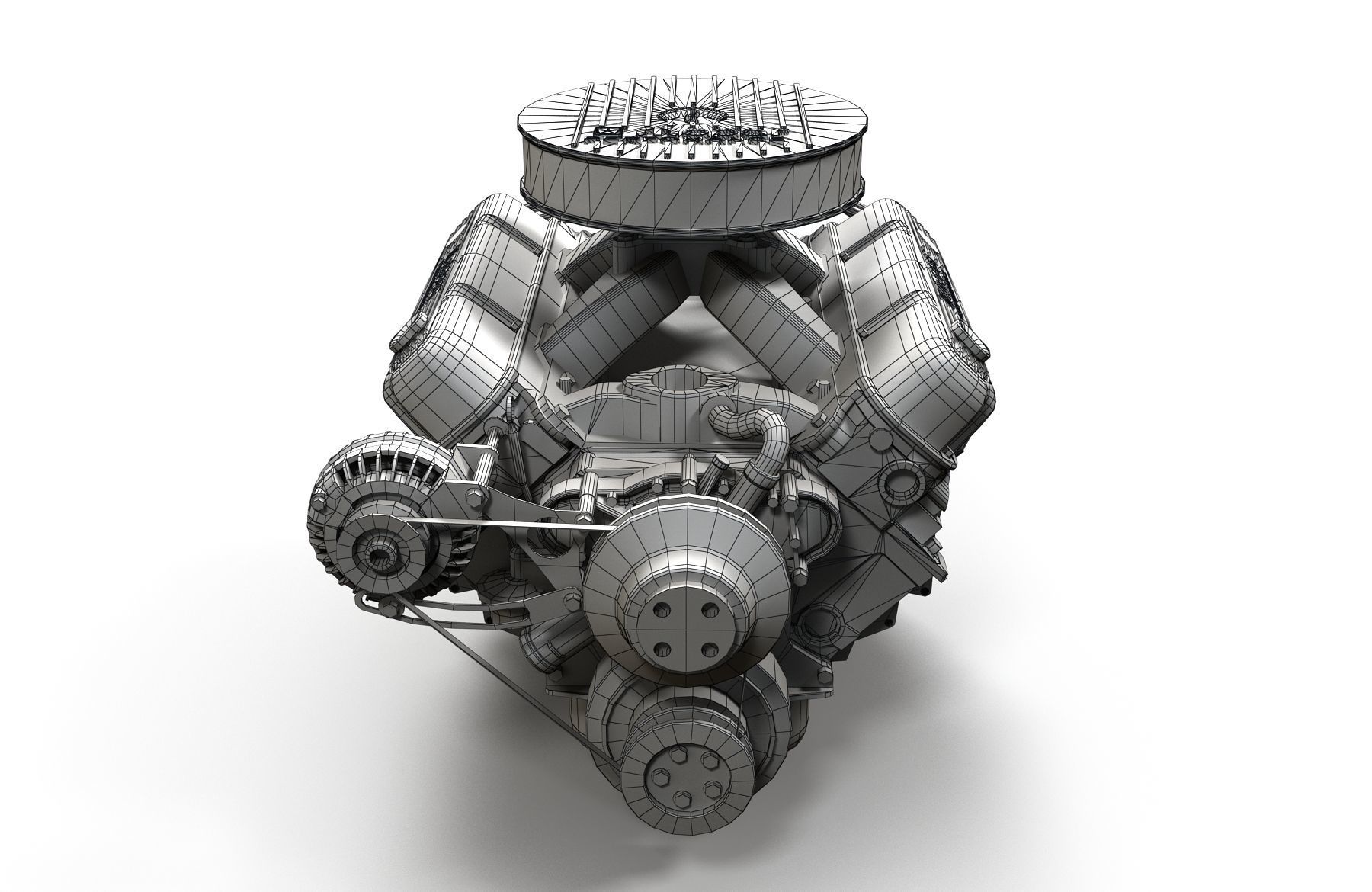 Mopar V8 engine Low-poly 3D model_35