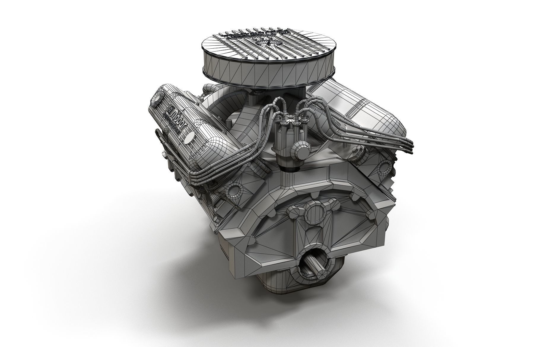 Mopar V8 engine Low-poly 3D model_36
