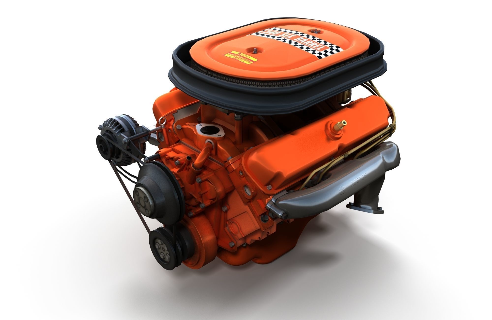 Mopar V8 engine Low-poly 3D model_3