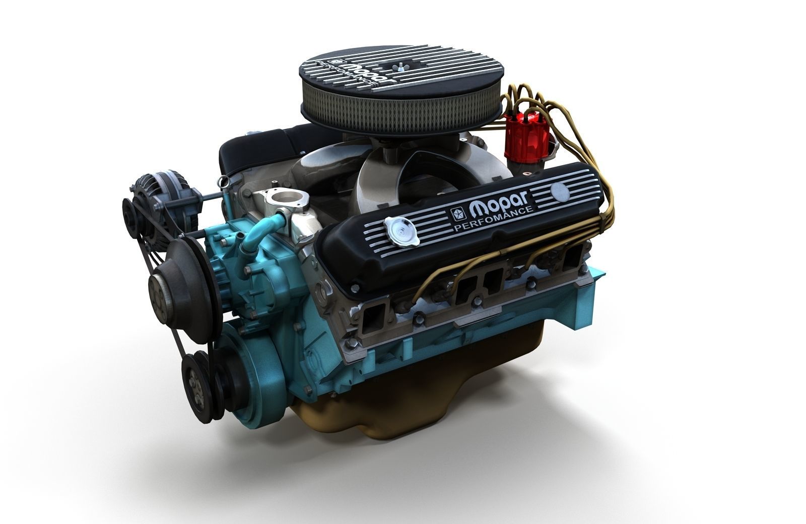 Mopar V8 engine Low-poly 3D model_17