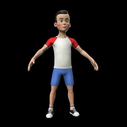Stylized Boy Character Low-poly 3D model