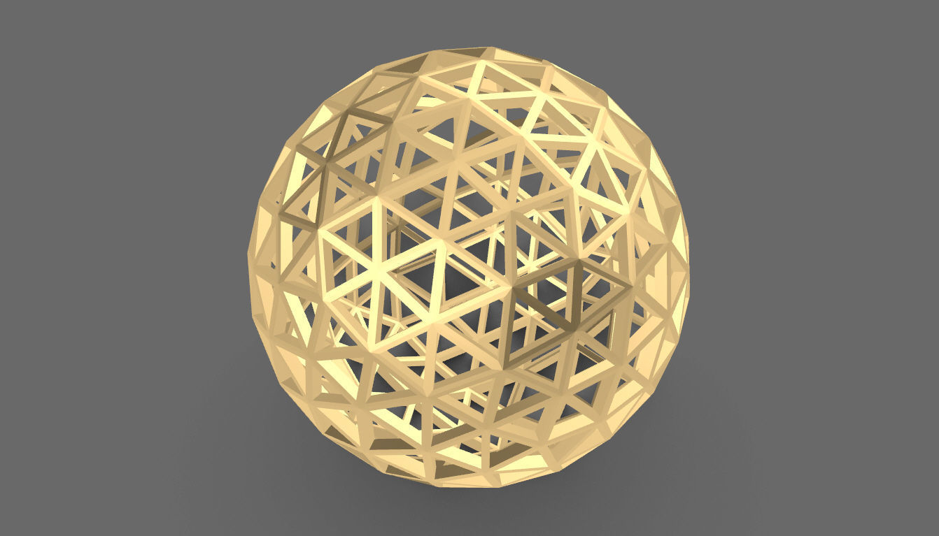 Geodesic Sphere Frame frequency 4 3D model_60