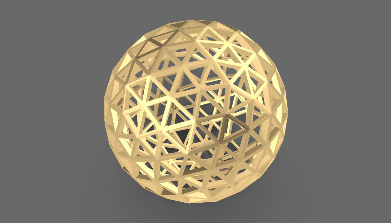 Geodesic Sphere Frame frequency 4 3D model_46