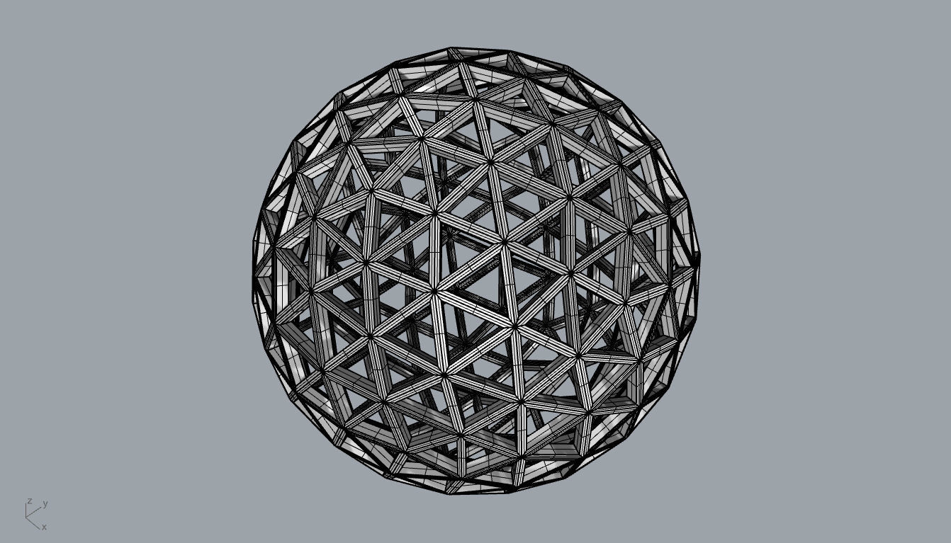 Geodesic Sphere Frame frequency 4 3D model_121