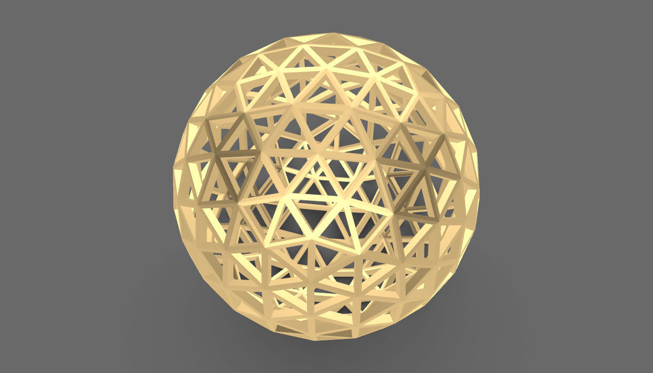 Geodesic Sphere Frame frequency 4 3D model_57