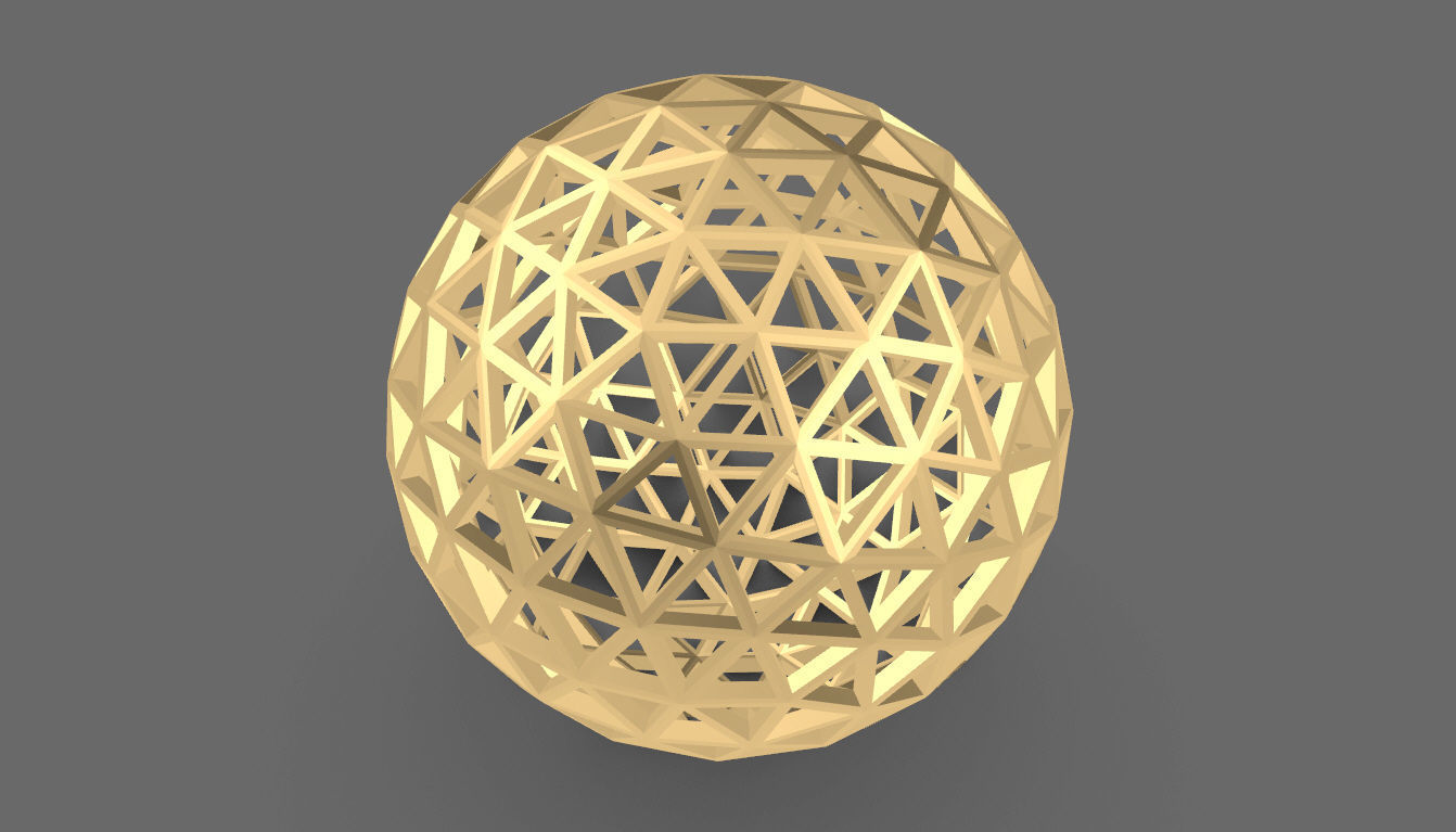 Geodesic Sphere Frame frequency 4 3D model_51