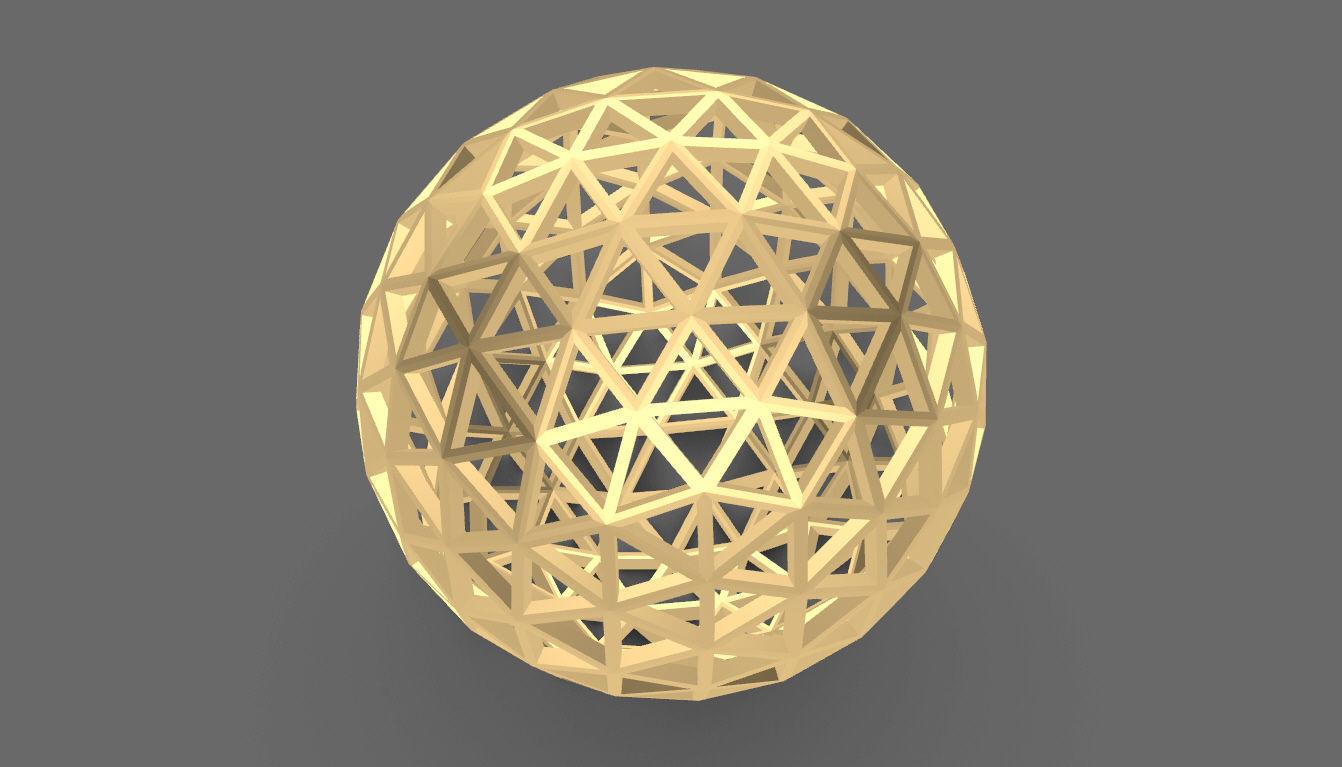 Geodesic Sphere Frame frequency 4 3D model_41