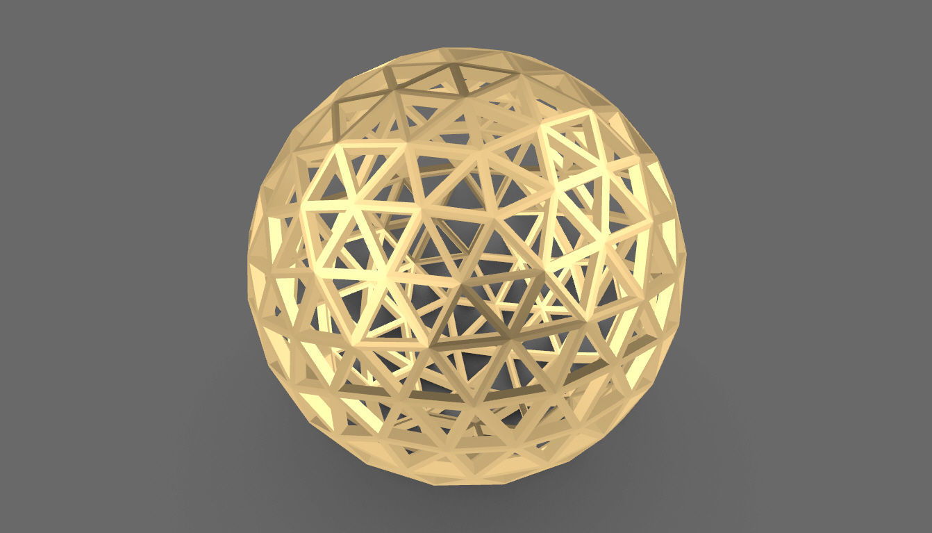 Geodesic Sphere Frame frequency 4 3D model_47