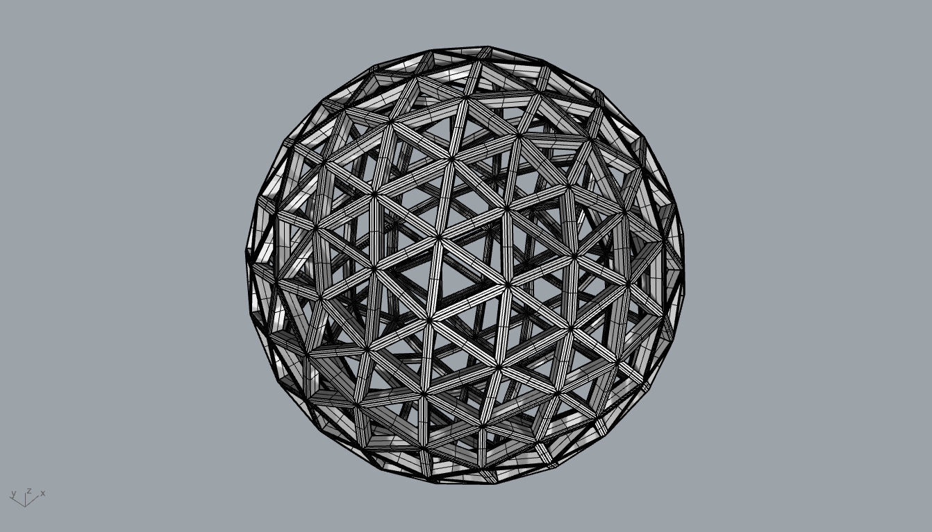 Geodesic Sphere Frame frequency 4 3D model_92
