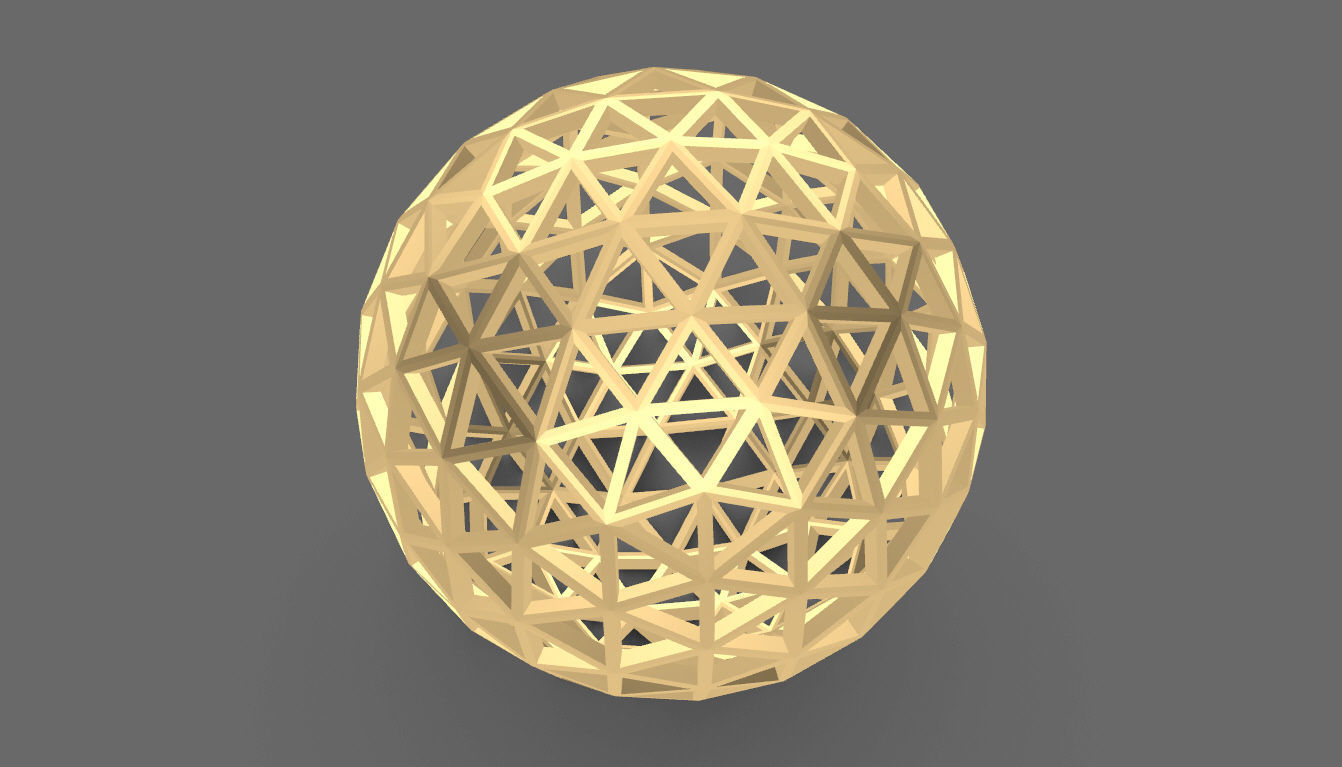 Geodesic Sphere Frame frequency 4 3D model_56