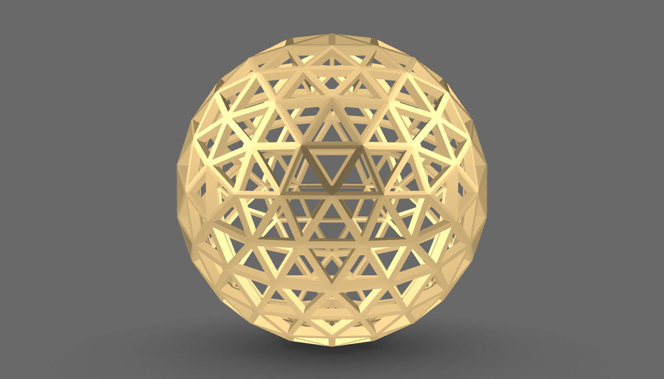 Geodesic Sphere Frame frequency 4 3D model_21