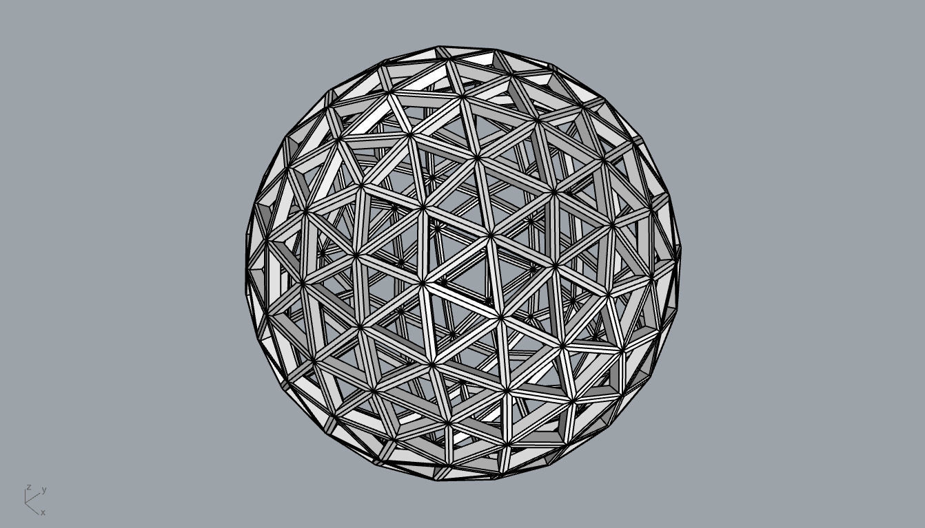 Geodesic Sphere Frame frequency 4 3D model_68