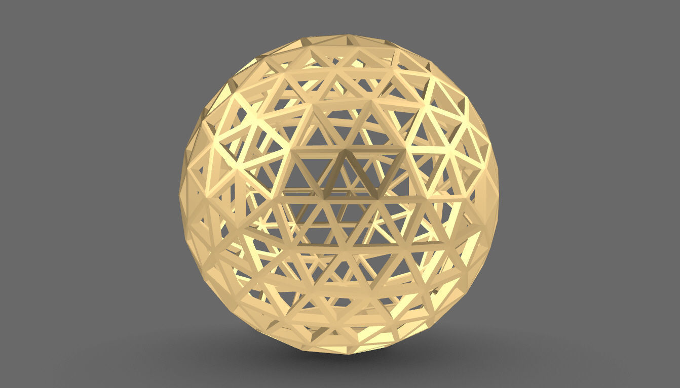 Geodesic Sphere Frame frequency 4 3D model_33