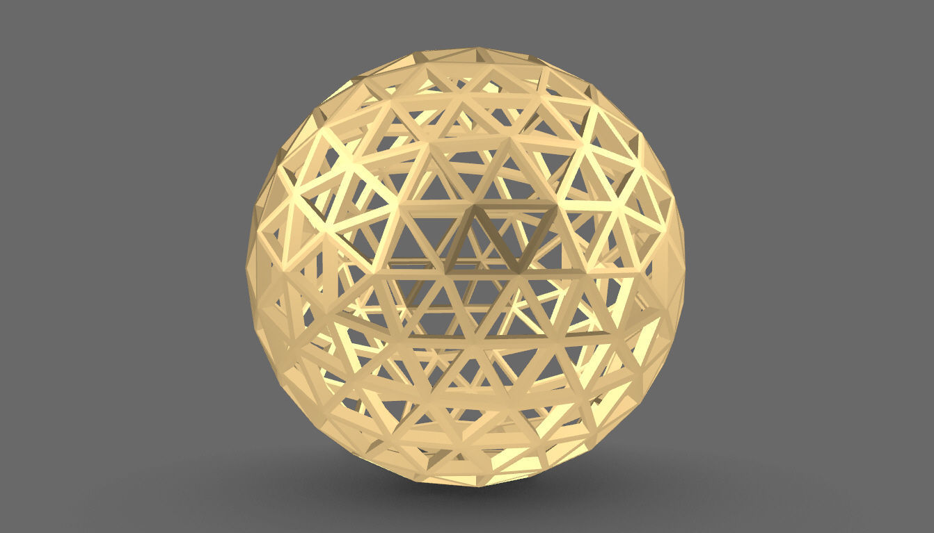Geodesic Sphere Frame frequency 4 3D model_13