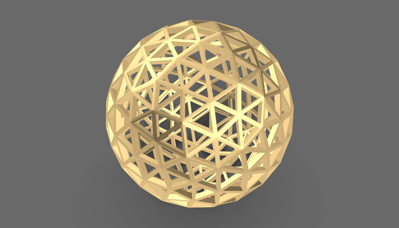 Geodesic Sphere Frame frequency 4 3D model_38
