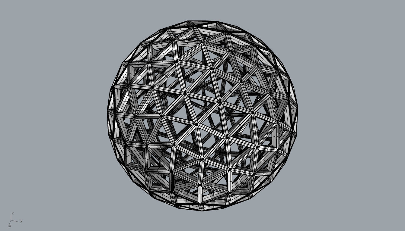 Geodesic Sphere Frame frequency 4 3D model_118