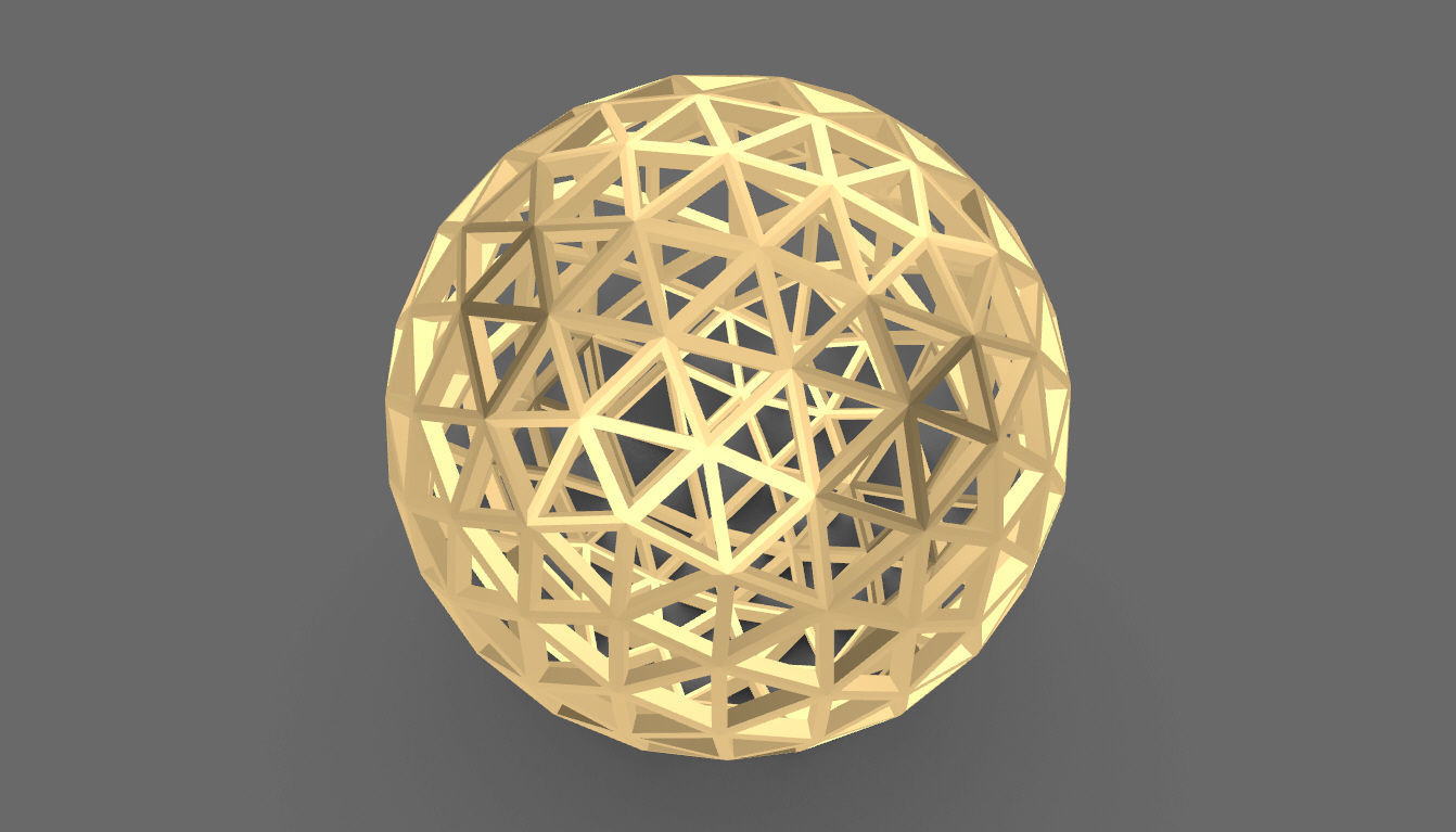 Geodesic Sphere Frame frequency 4 3D model_43