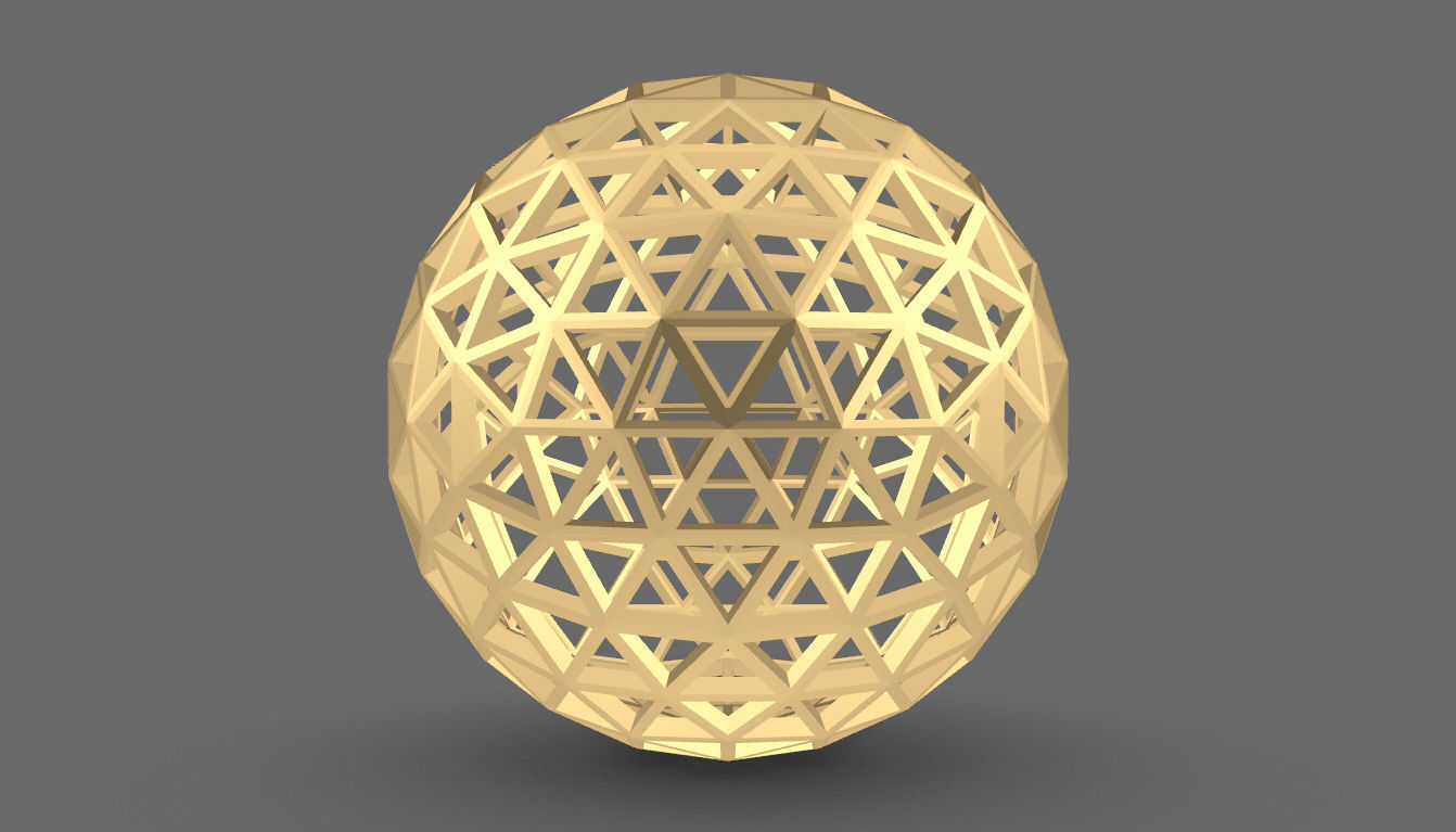 Geodesic Sphere Frame frequency 4 3D model_34