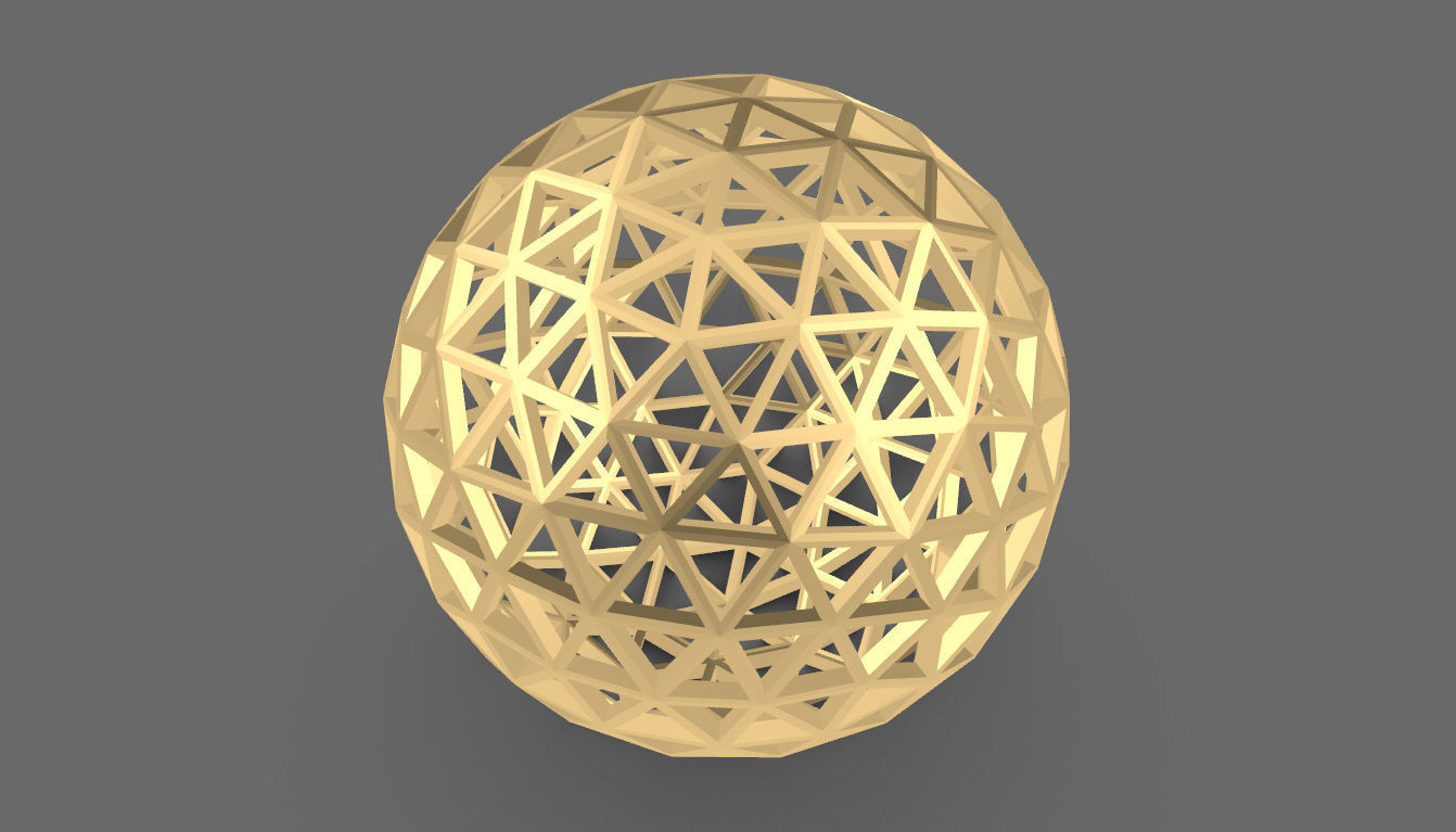 Geodesic Sphere Frame frequency 4 3D model_50