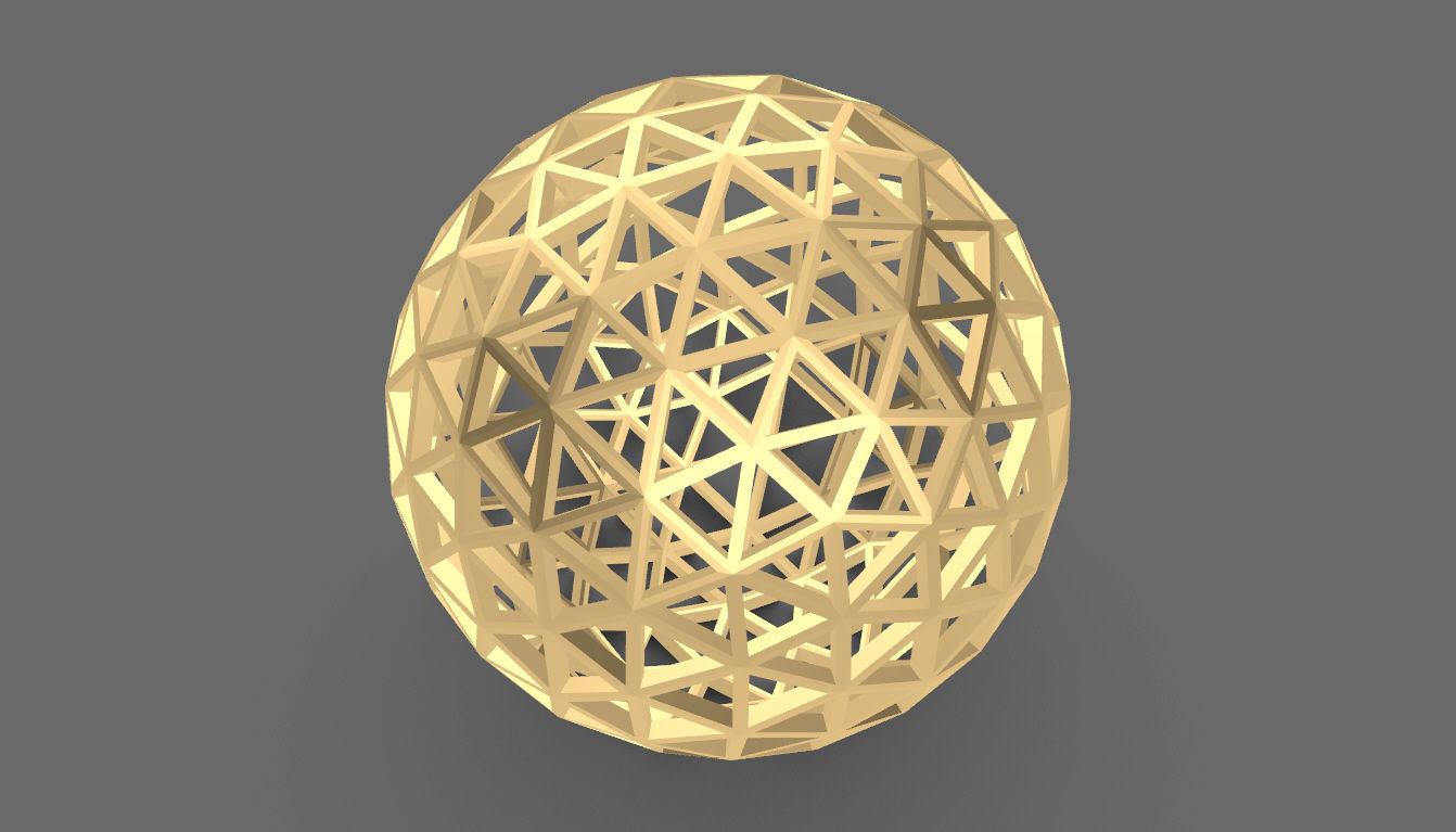 Geodesic Sphere Frame frequency 4 3D model_40