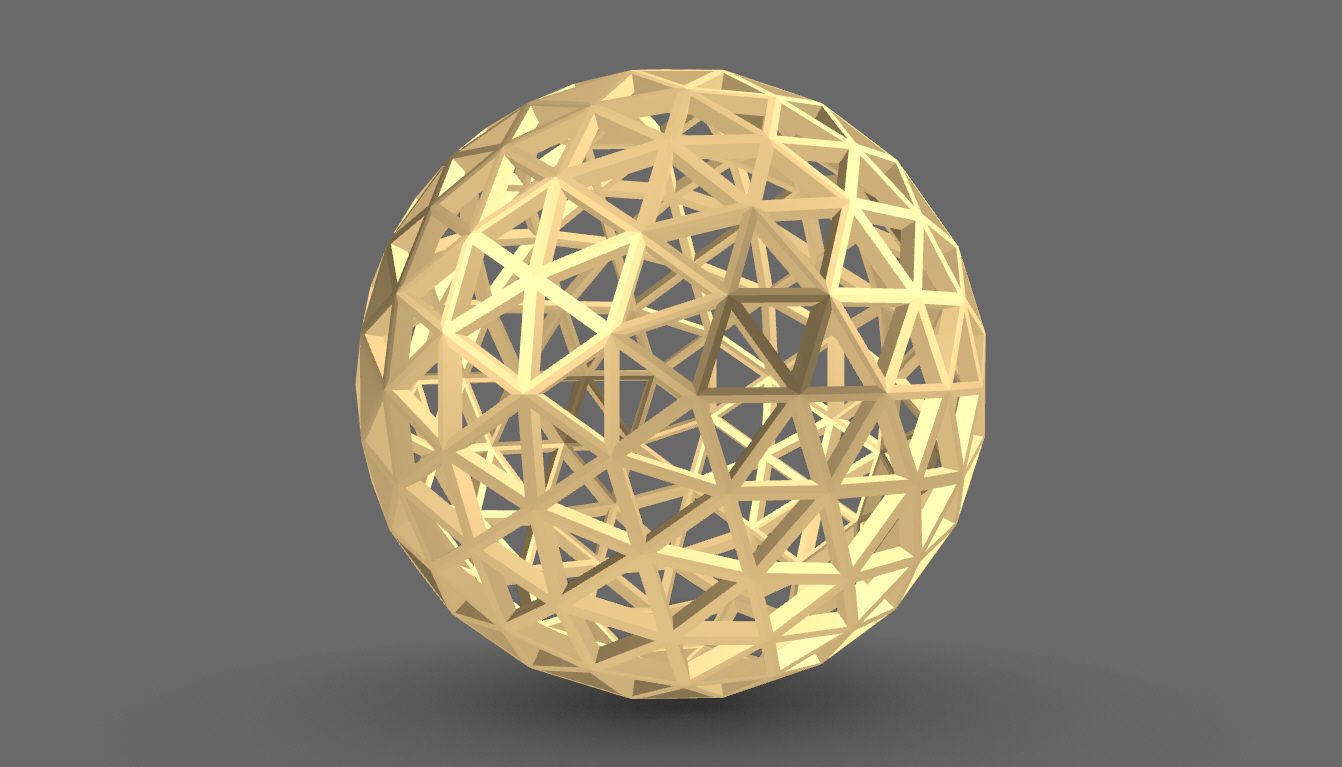 Geodesic Sphere Frame frequency 4 3D model_31