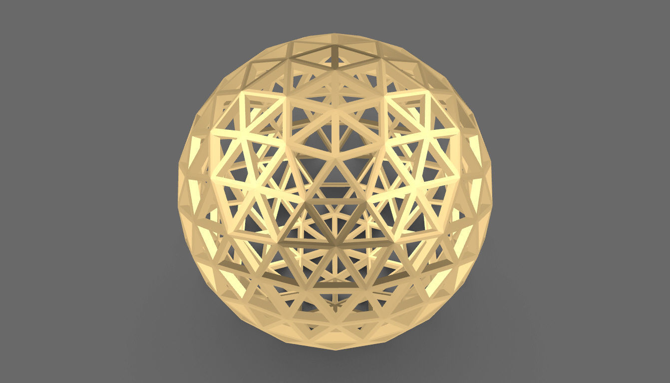 Geodesic Sphere Frame frequency 4 3D model_64