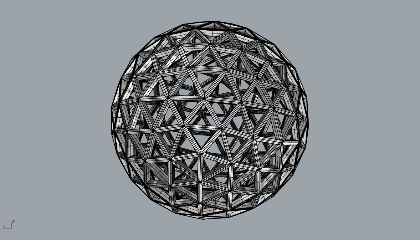 Geodesic Sphere Frame frequency 4 3D model_94